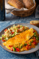 Egg omelette with peppers