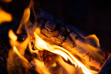close up of burning fire
