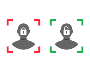 Face id scanner icon. Lock,and unlock. Illustration vector