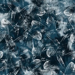 Seamless navy blue and white abstract grungy seamless surface pattern design for print. High quality illustration. Texture for background or textile or fabric or wallpaper or interior design.