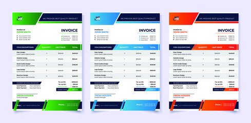 Modern and creative business invoice template design