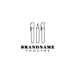 ballpoint logo cartoon design template icon black isolated vector illustration