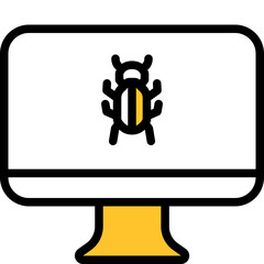 computer bug one color icon