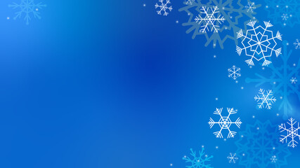 Christmas background: beautiful snowflakes on a blue gradient