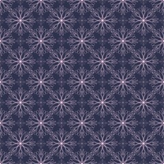 Dark Blue Pink Floral Seamless Pattern