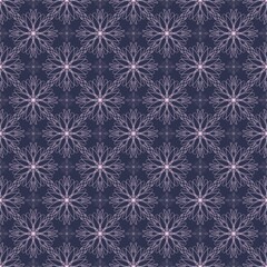 Dark Blue Pink Floral Seamless Pattern