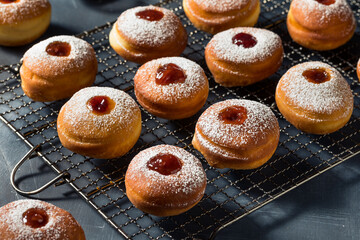 Homemade Jewish Sufganiyot Jelly Donuts