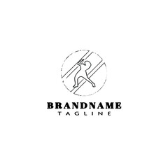 cute dance logo cartoon design template icon black isolated vector illustration