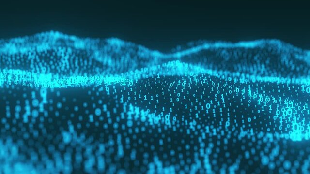 Abstract technical surface loop - binary numbers