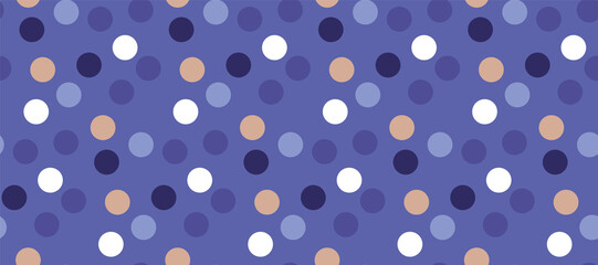 Polka dot fun seamless pattern in periwinkle blue