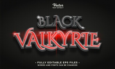 black valkyrie movie text effect editable eps cc