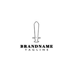 sword logo cartoon icon design template black isolated vector