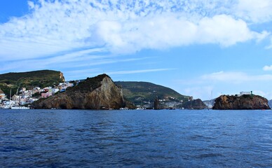 Fototapeta na wymiar Italy: Foreshortening of Ponza Island.