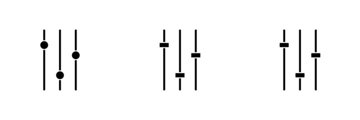 Conjunto de icono de control de volumen del sistema de sonido. Concepto de audio, nivel. Ilustración vectorial