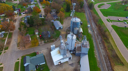 Aerial Silos and Fall Colors