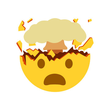 shocked face emoji vector mind blown explosion illustration, 