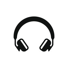 Fototapeta premium Headphone icon flat style isolated on white background. Vector