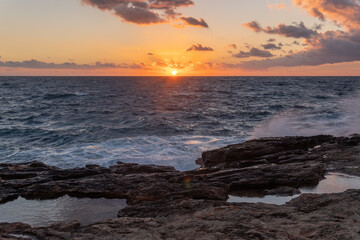Sunset on a windy autumn day