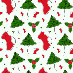 Christmas Sock Seamless Repeat Pattern