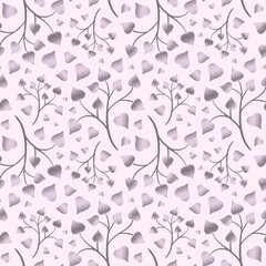 Heart Tree Seamless Repeat Pattern