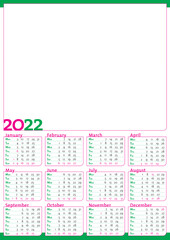 photo frame calendar 2022