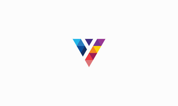 illustration vector graphic of letter vy or yv low poly