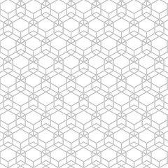 Abstract and modern pattern. Geometric grey ornament on white background. Decor. Geometrical grid. 