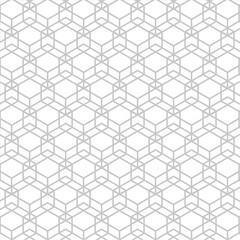 Abstract and modern pattern. Geometric grey ornament on white background. Decor. Geometrical grid. 