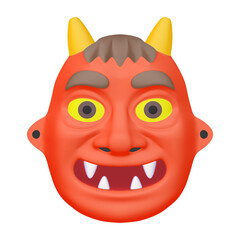 節分のイラスト素材　鬼のお面　赤