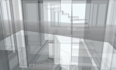 Fototapeta premium 3d render of a building