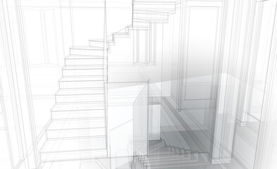 white staircase with a background