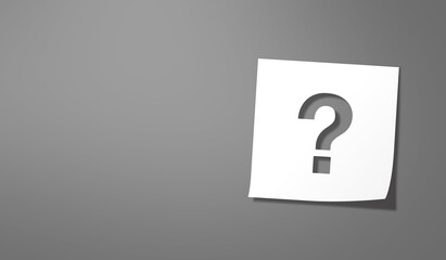 正方形の紙に切り抜かれたクエスチョンマーク