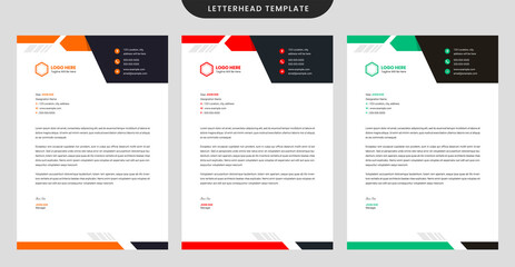 Business corporate letterhead template, Professional creative letterhead design, Vector