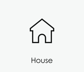 House vector icon. Editable stroke. Symbol in Line Art Style for Design, Presentation, Website or Apps Elements, Logo. Pixel vector graphics - Vector