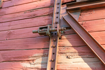 old railway freight wagon wooden light brown