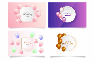 birthday wish set with pink balloons golden balloon
