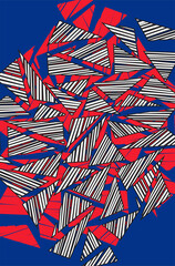 Fototapeta na wymiar Minimalist background with abstract triangle and stripe pattern