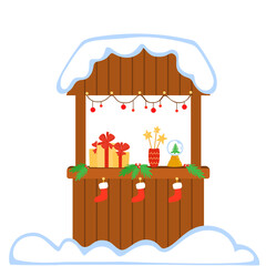 Сhristmas tent. Decorative composition is ideal for Christmas and New Year's cards, posters. Vector illustration.