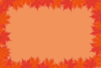 Fototapeta premium An illustration of fallen autumn leaves and some copy space area