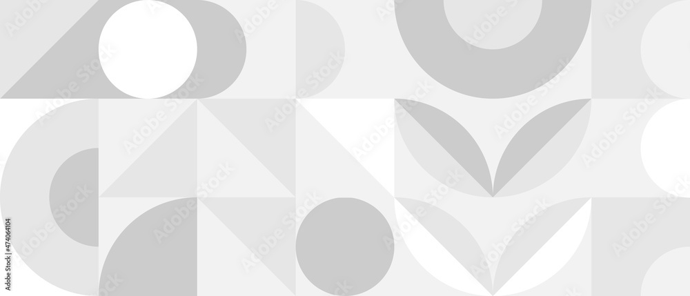 Wall mural trendy vector abstract geometric background with circles in scandinavian retro style, seamless cover