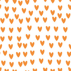 Hand drawn doodle hearts seamless pattern. Valentine's day heart illustrations. Vector illustration