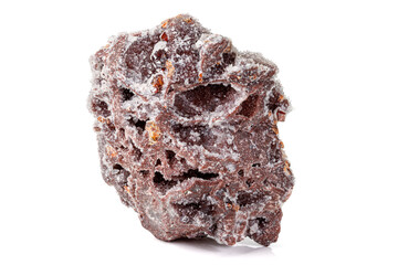 Macro stone mineral quartz Sphalerite on a white background
