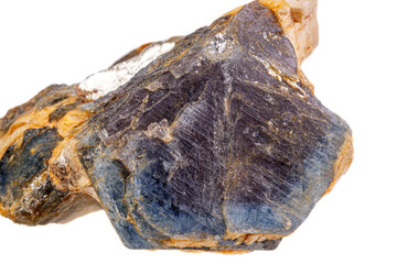 macro mineral stone sapphire on a white background