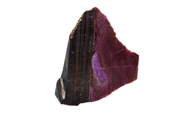 Macro stone mineral Sugilite on a white background