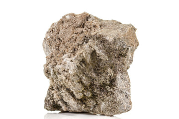 Macro of a mineral stone Vesuvianite on a white background