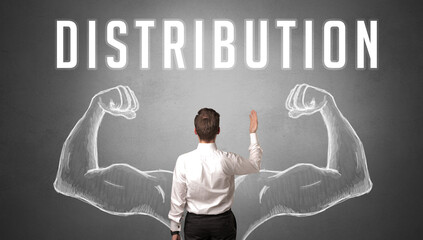 Rear view of a businessman, powerfull business concept