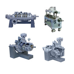 longitudinal and cross sections of small-sized gas equipment isolated on white background