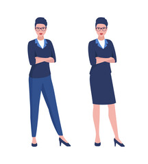 A businesswoman concept. Colored flat illustration. Isolated on white background. 