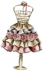 Watercolor vintage romantic mous