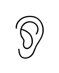 Ear icon. Continuous line art drawing. Vector illustration.